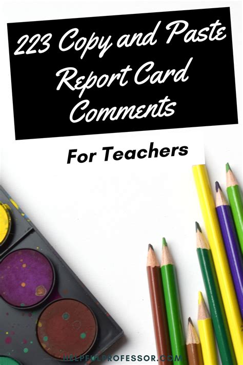 223 Copy and Paste Final Report Card Comments .